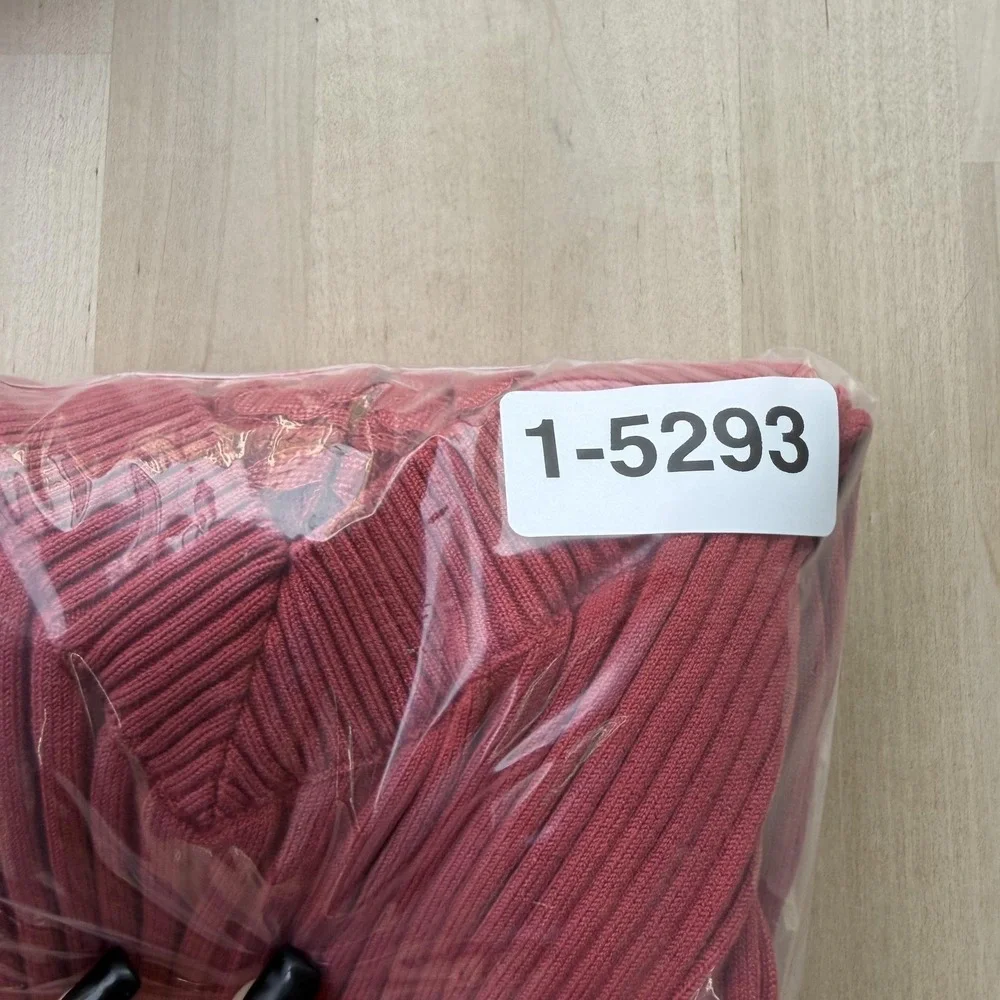 August Silk Sweater Womens Large Pink V Neck Lace Trim Ribbed Knit Short Sleeve - Picture 7 of 7